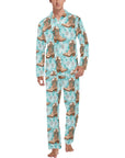 Turquoise Christmas Boots Men's Western Pajamas