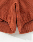 Corduroy Scalloped Edge High Waist Shorts
