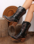 Mackenzie Western Eagle Embroidered Faux Leather Boots