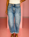 Denim Vintage Washed Seam Shift Jeans