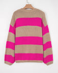 Plus Size Stripe Colorblock Drop Shoulder Sweater