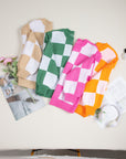 Checker Bishop Sleeve Sweater