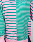 Stripe Colorblock Patchwork Side Slit Sweatshirt