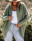 Waffle Knit Open Front Cardigan