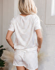 Scottie Checkered Tee Drawstring Shorts Lounge Set