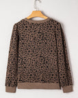 Annie Ribbed Trim Leopard Top