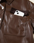 Mila Drawstring Hem Leather Jacket