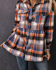 Elizabeth Plaid Down Ruffled Shirt