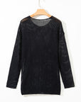 Solid Crochet Hollow-Out Sweater