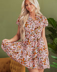 Florence Floral Puff Sleeve Mini Dress