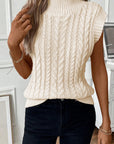 Sylvia Cable Knit High Neck Sweater Vest