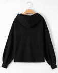 Kate Fleece Lined Half Zipper Kangaroo Pockets Loose Hoodie