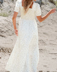 Robin Frilly Shirred Bodice Tiered Floral Maxi Dress