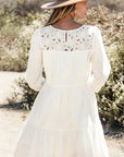 Whitley Floral Lace Patchwork Tiered Mini Dress
