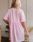 Estella Pocketed Raw Edge Babydoll Dress
