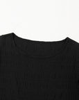 Textured Ruffle Sleeve Top