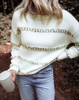 Braelyn Colorful Crossed Stitch Sweater