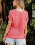 Melina Loose Knit Short Dolman Sleeve Sweater