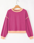 Colorblock Long Sleeve Top and Skort Set