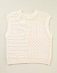 Madelyn Cable Knit Dolman Armholes Sweater Tank