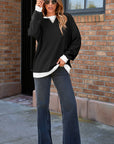 Sophie Ribbed Patchwork Baggy Sweatshirt