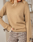 Ava Cuff Contrast Trim Sweater
