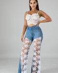 Lace Bell Bottom Jean