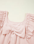Bow Back Flutter Sleeve Mini Dress