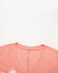 Floral Patchwork V-Neck T-Shirt