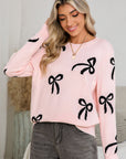 Light Pink Bow Sweater