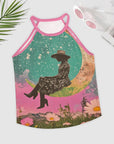 Baha Ranch Cowgirl on the Moon Retro Pop Western Tank Top