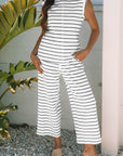 Avery Stripe Casual Wide Leg 2pcs