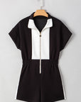 Olivia Patchwork Zip Front Romper