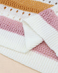 Caroline Striped Hollowed Knitted Loose Sweater