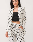 Long sleeve polka dot blazer and pants set