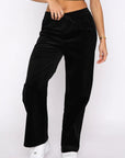 Solid Drawstring Waist Wide Leg Pants
