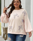 Laila Bow Lantern Sleeve Oversized Sweatshirt