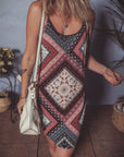 Geometric Paisley Sleeveless Mini Dress
