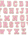 Pink Self Adhesive Chenille Letters Patches