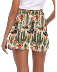 Women's Cream Cactus Boots Beach Board Shorts