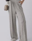 Freya Central Seam Wide Leg High Waist Knit Pants