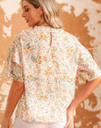 Karsyn Floral Print Wide Ruffle Sleeves Blouse