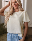 Aliya Textured Puff Sleeve Top