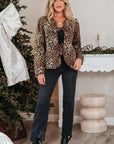 Leopard Quilted Tie Front Jacket