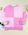 Colorblock Crewneck Henley Sweatshirt