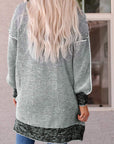 Plaid Open Front Long Cardigan