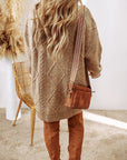 Cable Knit Drop Shoulder Sweater Dress