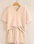 Textured T-Shirt and Shorts Set