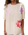 Flower Patchwork Reverse Seam Tee