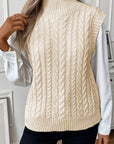 Sylvia Cable Knit High Neck Sweater Vest